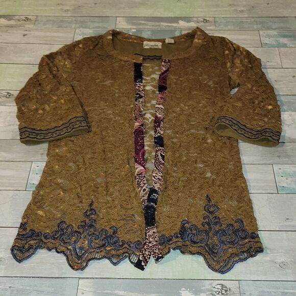 Gimmicks by BKe Lace Cardigan sz Medium - Picture 1 of 5